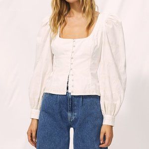 Wilfred Palo Santo blouse boho prairie medium white cream cotton EUC